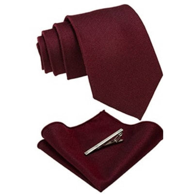 Cravate Et Pochette Bordeaux